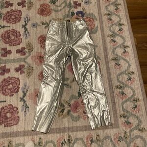 Express Silver Metallic Pants